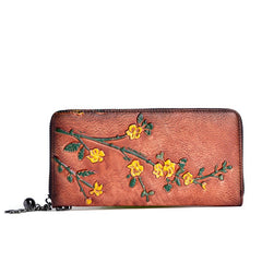 Long vegetable tanned purse Brown