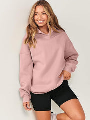 Loose Hooded Sweater Women's Sports And Leisure Pink