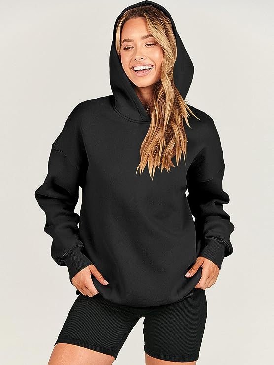 Loose Hooded Sweater Women's Sports And Leisure Black