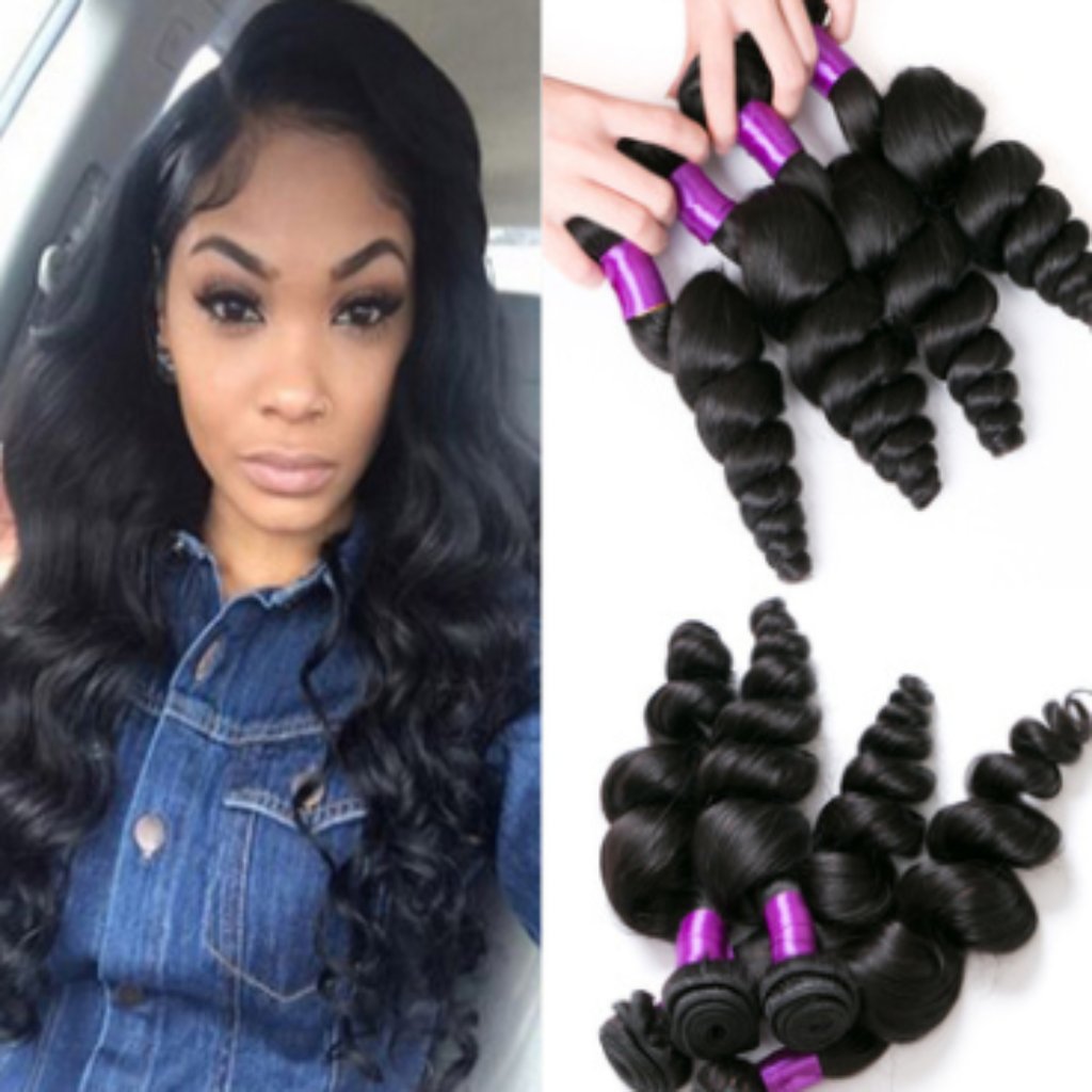 Loose Wave Virgin Weave with Bangs 8inch