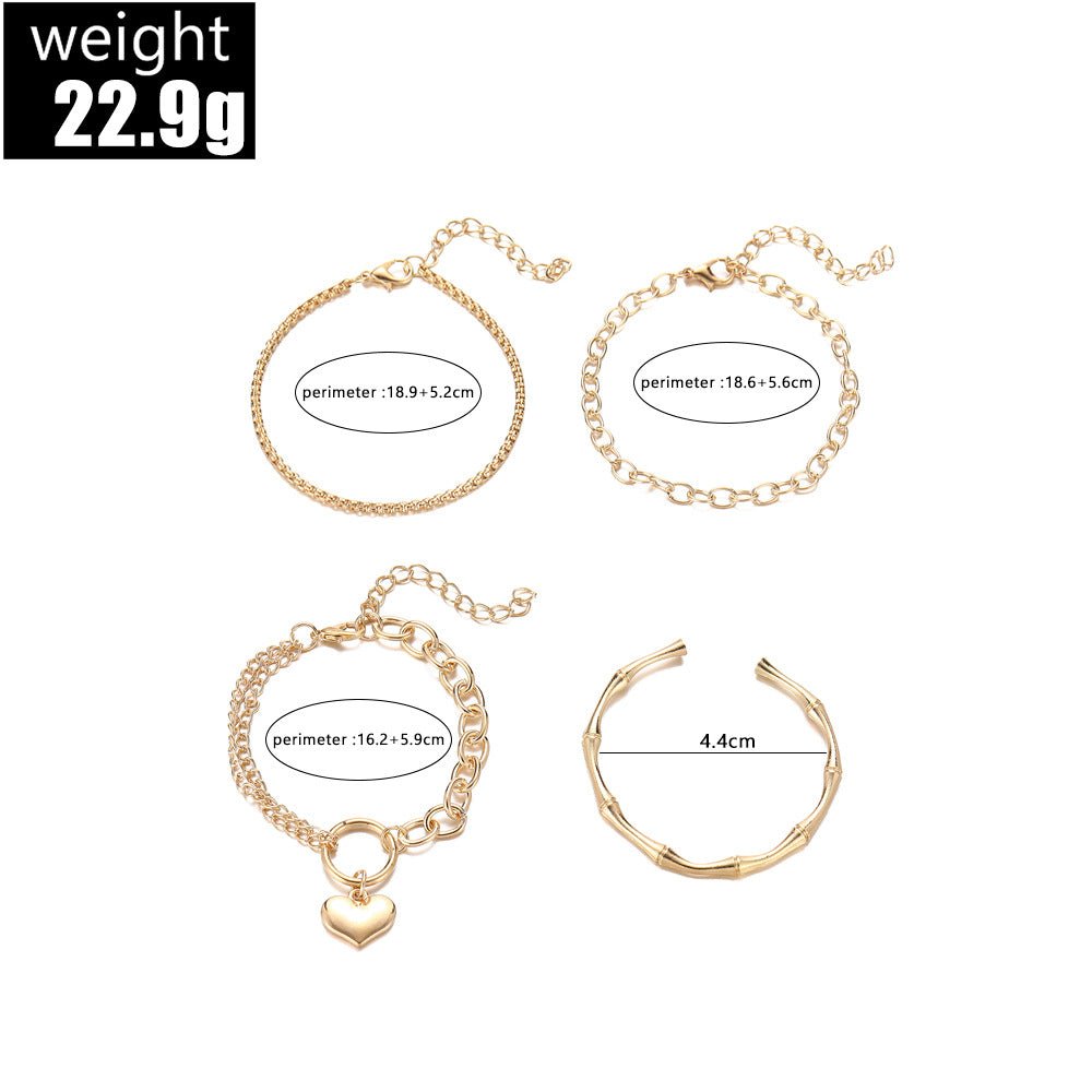 Love Bamboo Bracelet Set - Personalized Fashion 4 - piece Sku7485