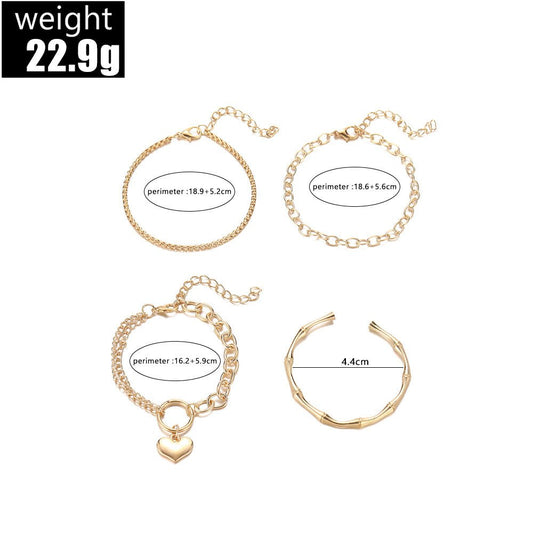 Love Bamboo Bracelet Set - Personalized Fashion 4 - piece Sku7485