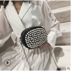 Luxury Crystal Clutch Shoulder Bag White