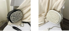 Luxury Crystal Clutch Shoulder Bag White