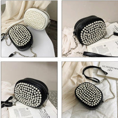 Luxury Crystal Clutch Shoulder Bag White
