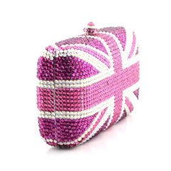 Luxury Full Diamond Crystal Clutch Rose Red