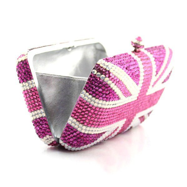 Luxury Full Diamond Crystal Clutch Rose Red