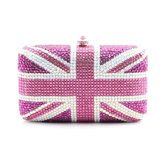 Luxury Full Diamond Crystal Clutch Rose Red