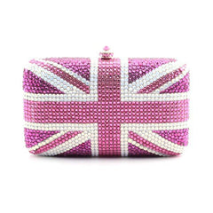 Luxury Full Diamond Crystal Clutch Rose Red