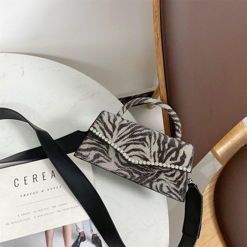 Luxury Leopard Diamonds Evening Handbag with Clutch One size