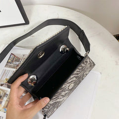 Luxury Leopard Diamonds Evening Handbag with Clutch One size