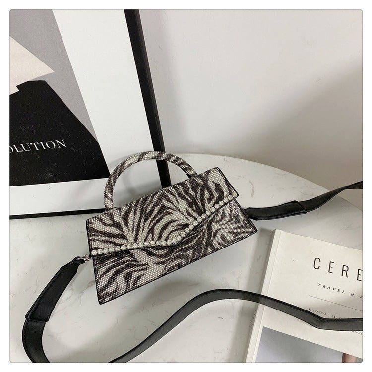 Luxury Leopard Diamonds Evening Handbag with Clutch One size