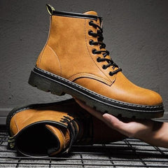 Martin boots men's British style winter high - top short boots Brown