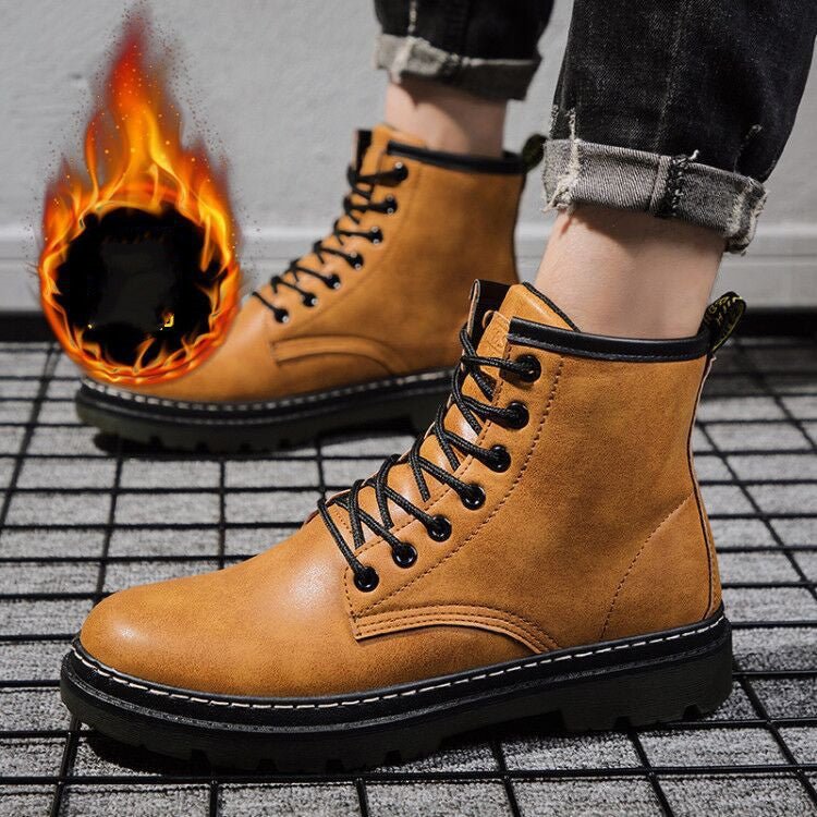 Martin boots men's British style winter high - top short boots Brown