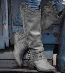 Martin boots, women's medium boots, Knights' boots Grey