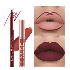 Matte Lipstick and Lip Liner Set: 12 - Piece Makeup Collection As shown