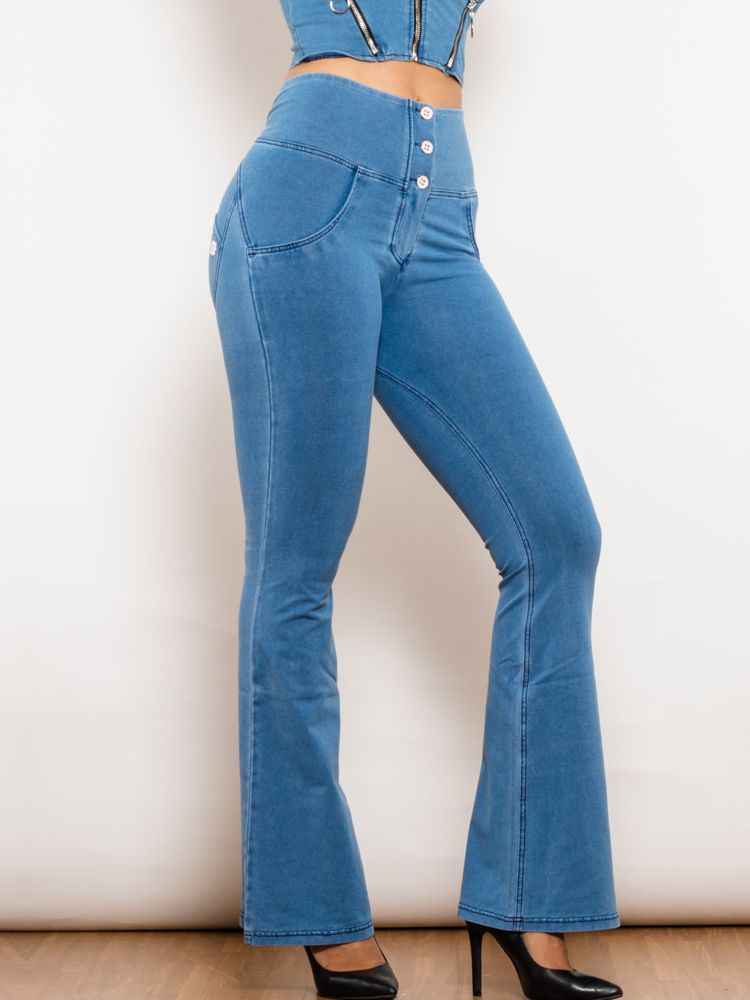 Melody Light Blue Flared Jeggings Jeans Shaping High Waist Flare Jeans XS