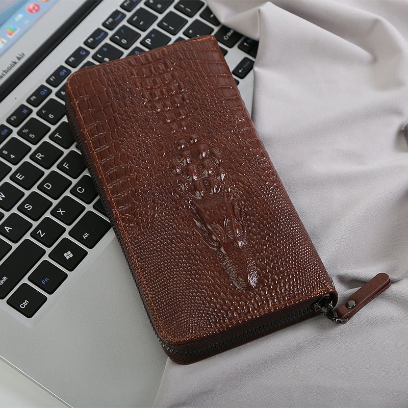 Men's Casual Leather Clutch Bag Brown