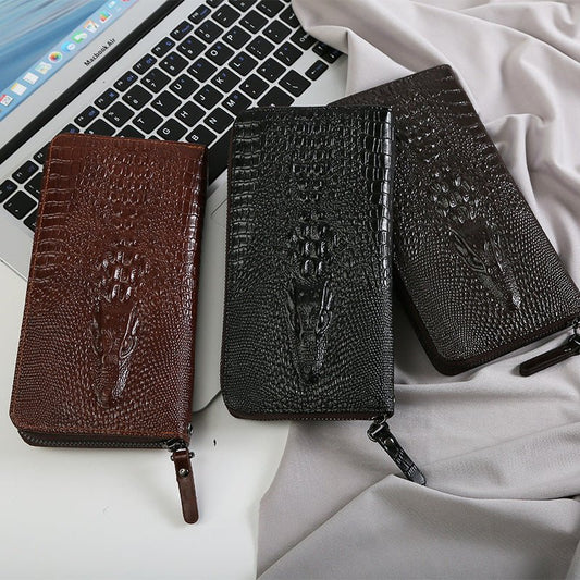 Men's Casual Leather Clutch Bag Brown