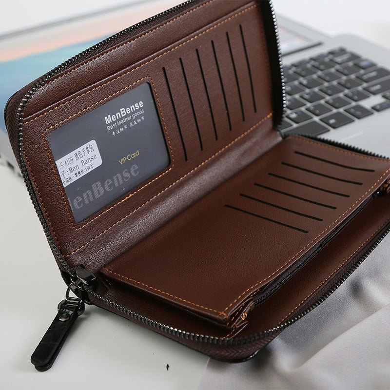 Men's Casual Leather Clutch Bag Brown