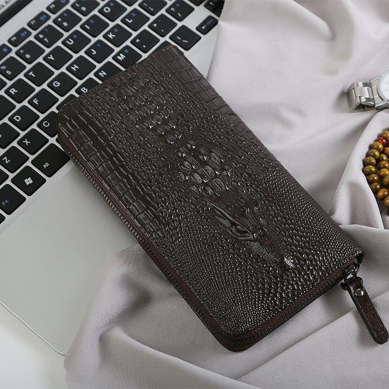 Men's Casual Leather Clutch Bag Dark brown
