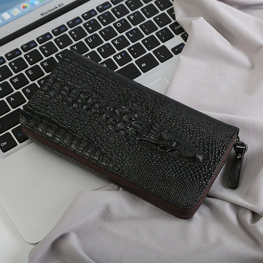 Men's Casual Leather Clutch Bag Brown