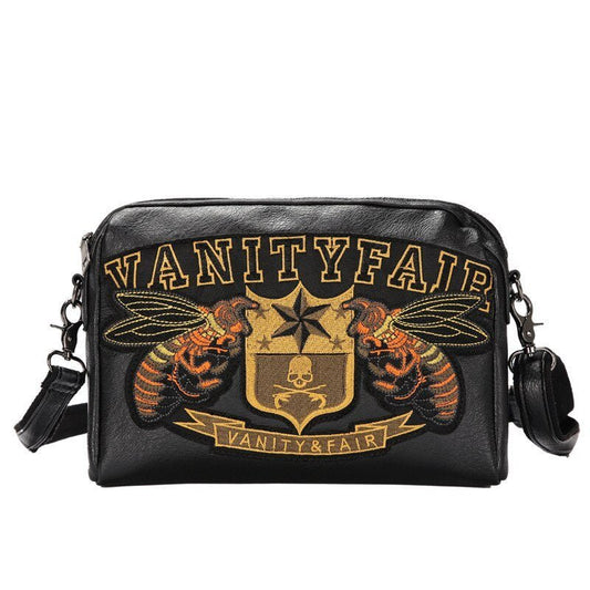 Men's embroidered pattern clutch bag Black