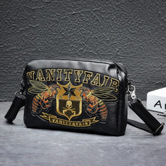 Men's embroidered pattern clutch bag Black