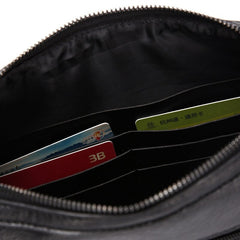 Men's embroidered pattern clutch bag Black