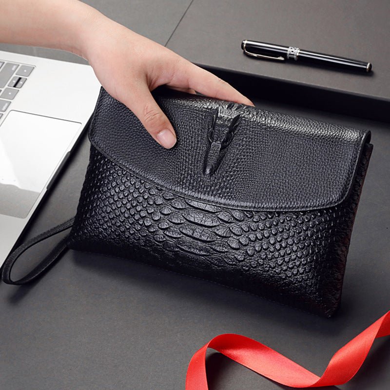 Men's High - grade Envelope Men's Clutch Black