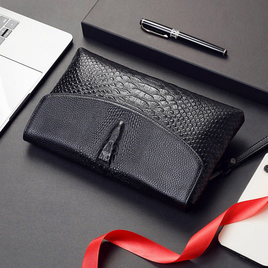 Men's High - grade Envelope Men's Clutch Black