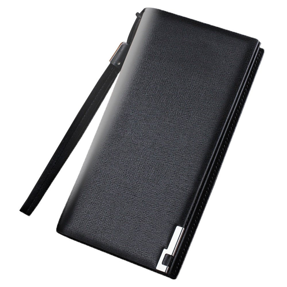 Men's Long Zipper Wallet Clutch Wholesale Clutch Unmarked black