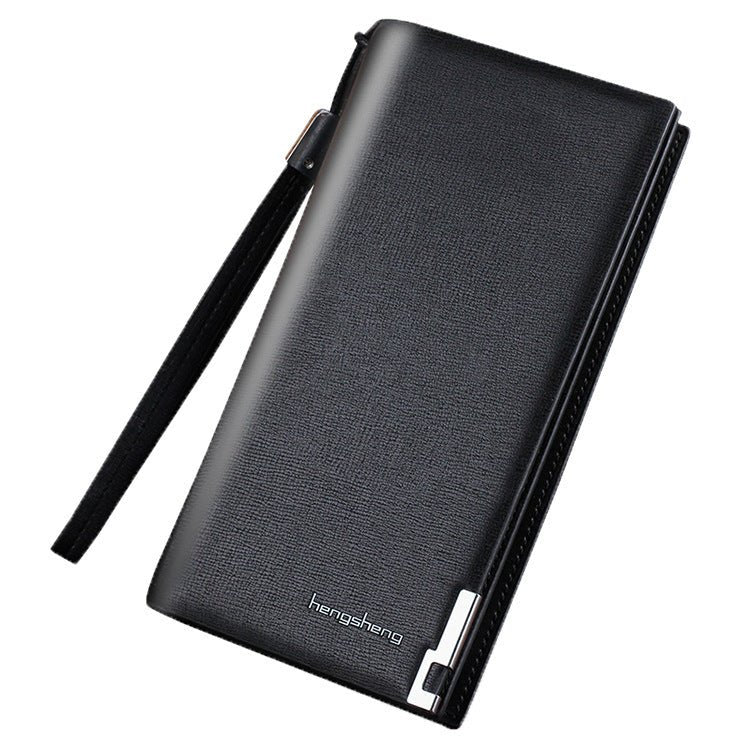 Men's Long Zipper Wallet Clutch Wholesale Clutch Black