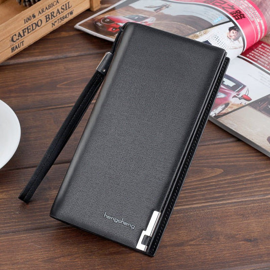 Men's Long Zipper Wallet Clutch Wholesale Clutch Black
