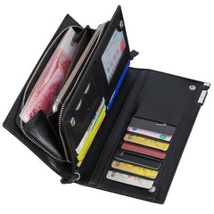Men's Long Zipper Wallet Clutch Wholesale Clutch Coffee