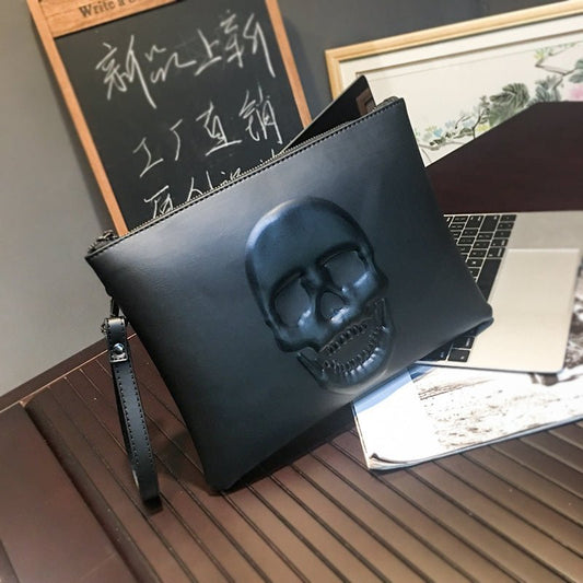 Men's Skull Clutch Black