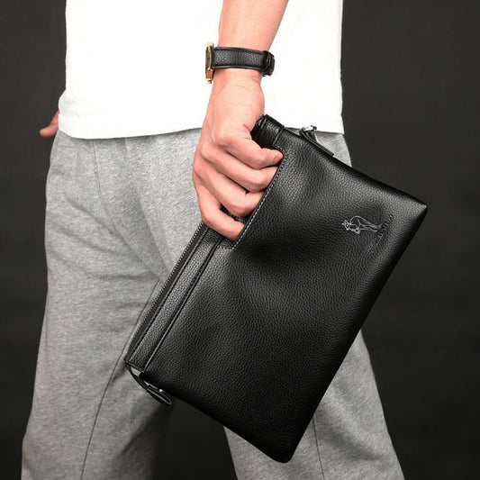 Men's soft leather clutch Black