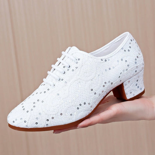 Mesh Active Ladies Training Social for Square Dancing Sneakers White 3.5CM