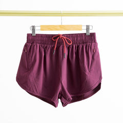 Mesh Yoga Paints Two - piece Sports Pants Soft and Breathable. Wine Red