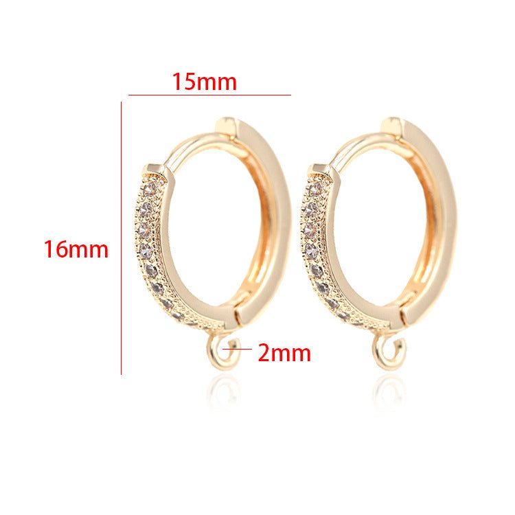 Micro Inlaid Zircon Gold Color Protection Ear Clip H 3493