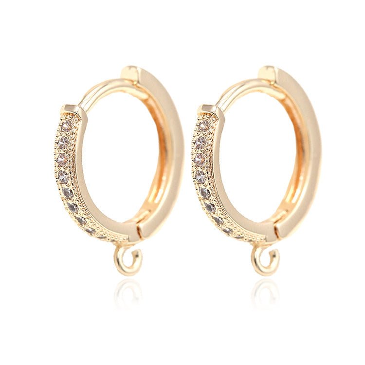 Micro Inlaid Zircon Gold Color Protection Ear Clip H 3493