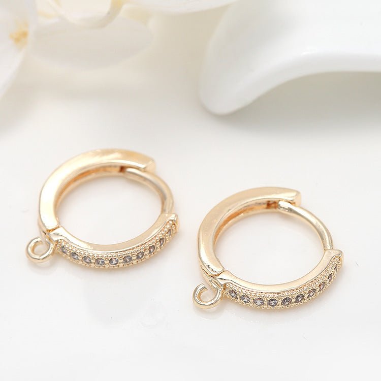 Micro Inlaid Zircon Gold Color Protection Ear Clip H 3493