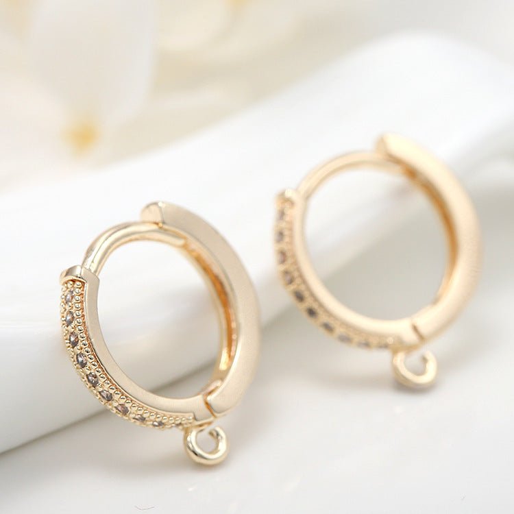 Micro Inlaid Zircon Gold Color Protection Ear Clip H 3493