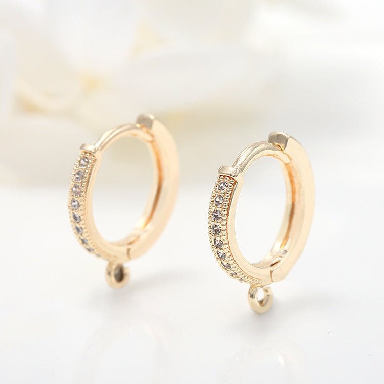 Micro Inlaid Zircon Gold Color Protection Ear Clip H 3493