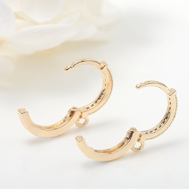 Micro Inlaid Zircon Gold Color Protection Ear Clip H 3493