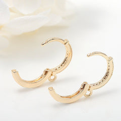 Micro Inlaid Zircon Gold Color Protection Ear Clip H 3493