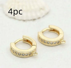 Micro Inlaid Zircon Gold Color Protection Ear Clip H3493 4pc