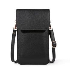 Mini Casual clutch Crossbody Bag for Women - Solid Color Mobile Wallet Black