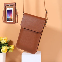 Mini Casual clutch Crossbody Bag for Women - Solid Color Mobile Wallet Beige