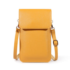 Mini Casual clutch Crossbody Bag for Women - Solid Color Mobile Wallet Yellow